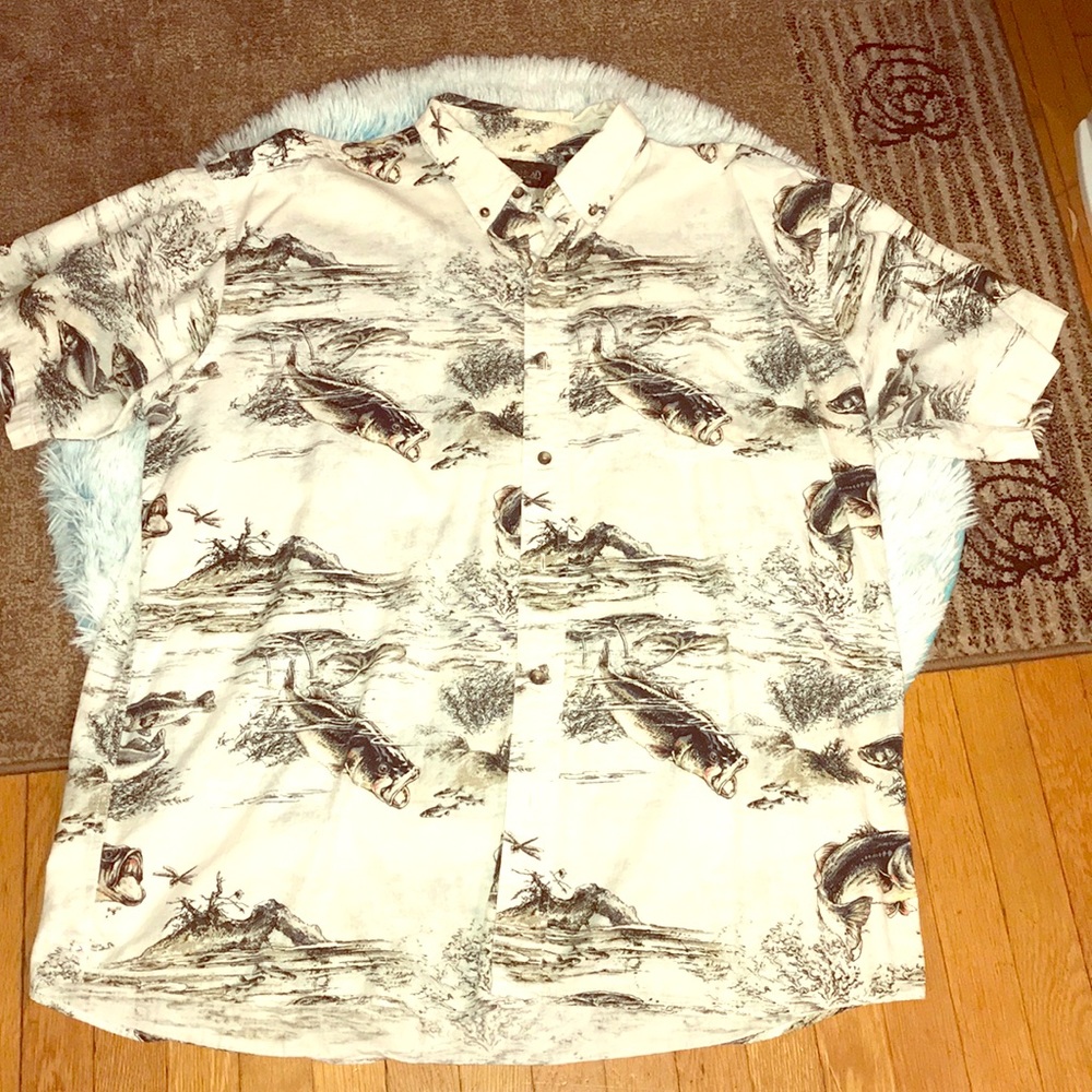 Men’s Red Head button up fishing shirt🌲